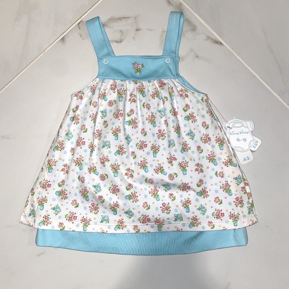 Kissy Kissy Floral Garden Rose Dress with Pinafore NWT